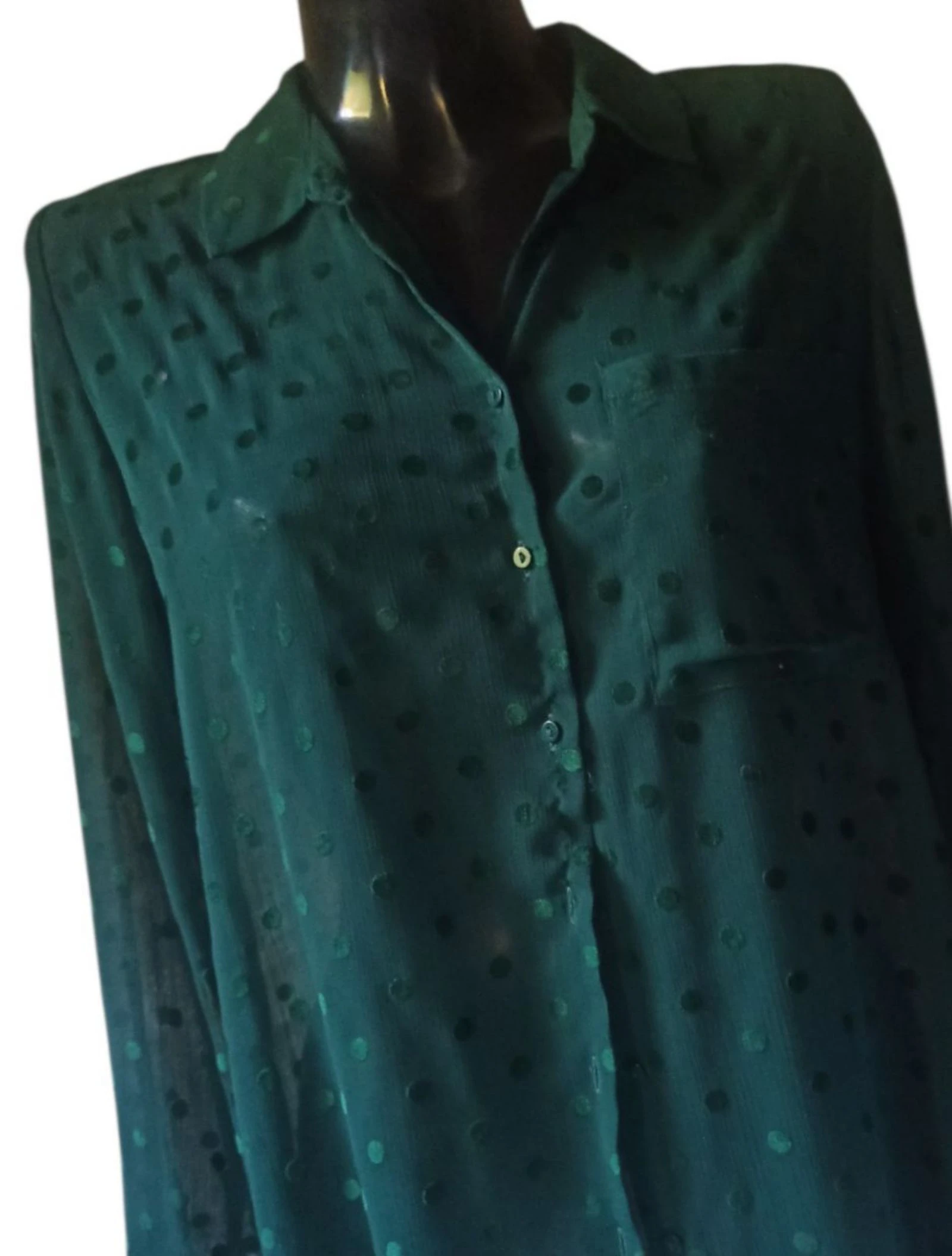 Blusa camisera verde esmeralda – photo 7